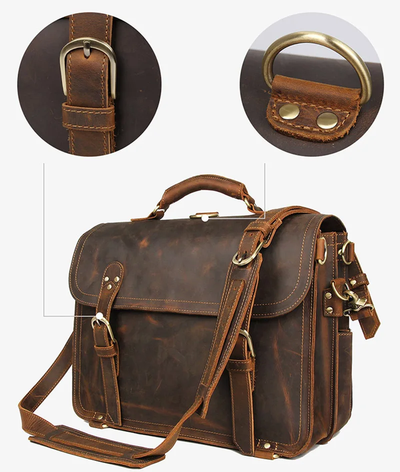 Luufan Crazy Horse мужской портфель из натуральной кожи подходит для 17 &quotноутбука рюкзак