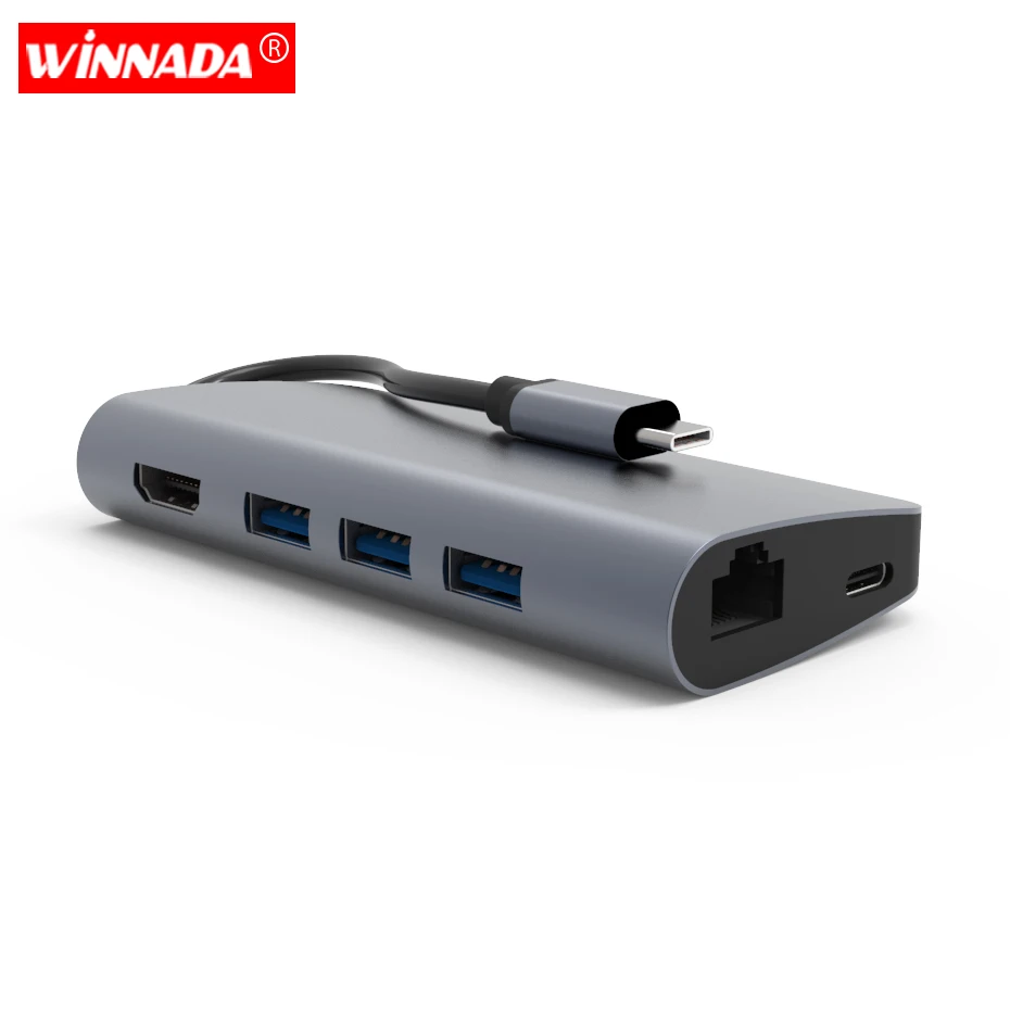 

Usb hub 8 Ports USB Type C to multi usb 3.0 HDMI RJ45 Adapter Dock for MacBook Pro pc accessories usb splitter usb c hub
