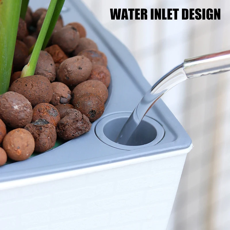Flower Pot Plant Pot Brick Pattern Imitation Metal Plastic Square And Tall Type For Gardening Potted Plants