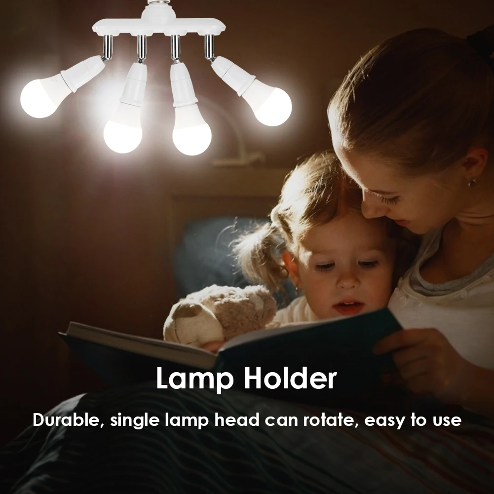 

Durable Home White E27 Lamp Base Adjustable Rotary LED Light Bulb Socket Holder Adapter Restaurant Kitchen Lamp Bases