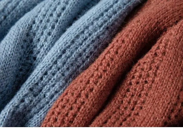 Мохеровый карамельный/синий/розовый вязаный свитер с капюшоном-Женский вязаный пуловер с капюшоном
