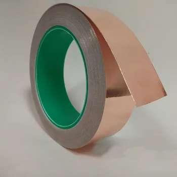 

25M Single Side Conductive Copper Foil Tape Strip Adhesive EMI Shielding Heat Resist Tape