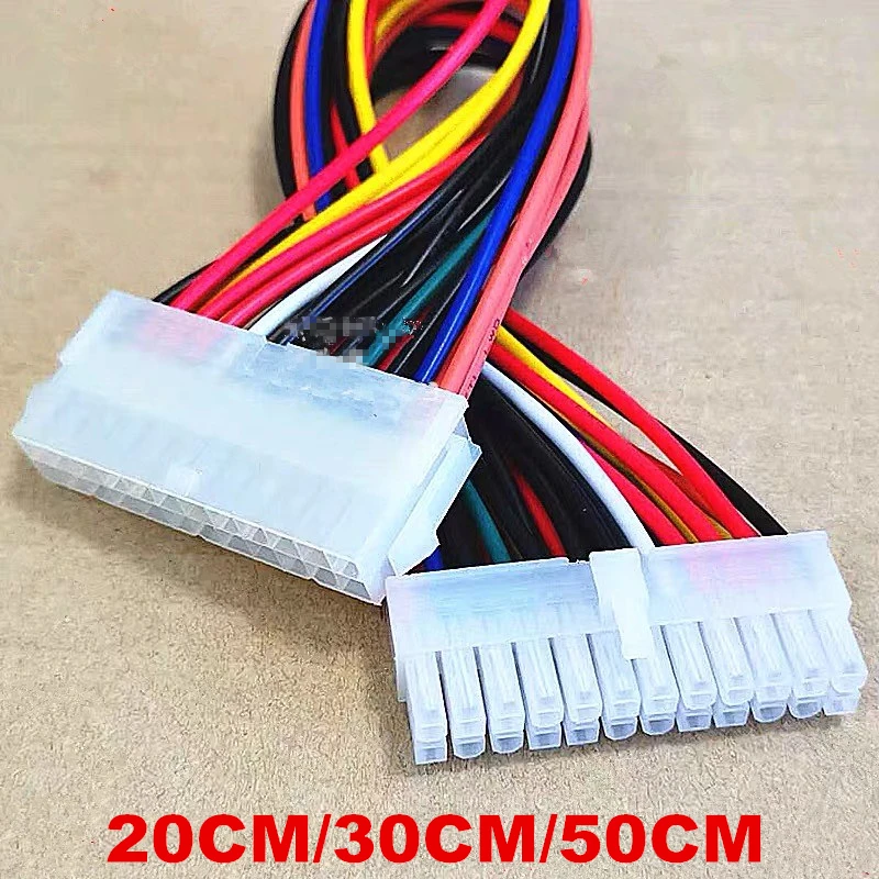 Кабель-удлинитель питания 24Pin на 600 В 105 ATX 24 контакта папа мама внутренний блок для