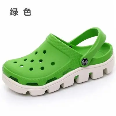 Оригинальные садовые Вьетнамки; быстросохнущая водонепроницаемая обувь; женские и мужские прозрачные спортивные летние пляжные шлепанцы; уличные сандалии; обувь на платформе - Цвет: Зеленый