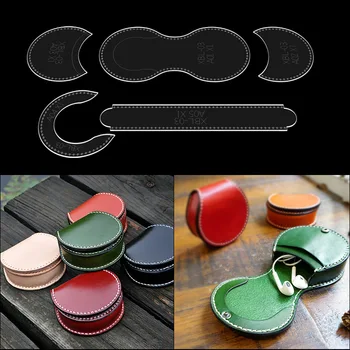 

Leathercraft Tools Acrylic Pattern Horseshoe Shaped Hand Bag Purse Drawings Earphone Bag Mini Coin Bag Diy Handmade Template