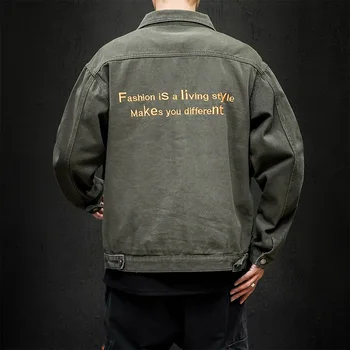 

Mens Fashion Is A Living Style Makes You Different Letter Embroidery Denim Jacket Hip Hop Streetwer Jeans Jacket Cowboy Coats