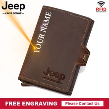 

2021 New Rfid Anti-magnetic Card Holders Cow Leather Smart Wallets Men Bussiness Purse Vintage Short Money Bag Free Engraving