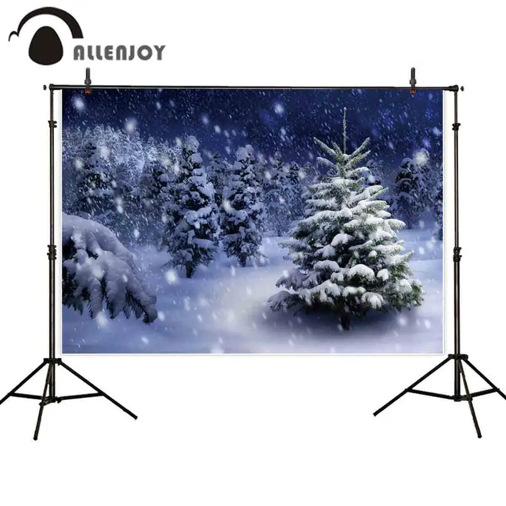 Фон для фотосъемки Allenjoy Новогодняя Рождественская елка уличная ночная съемка