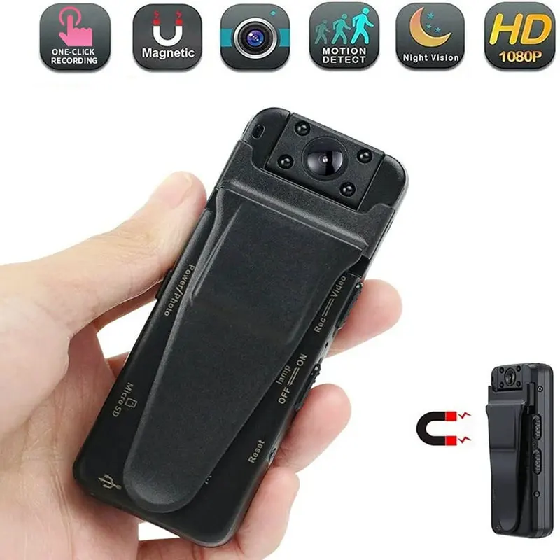 Vandlion A8 Telecamera Montata Su Corpo Piccolo Hd Car Dvr Registrazione Video Ir Visione Notturna Clip Posteriore Mini Videocamere Magnetiche Sport D