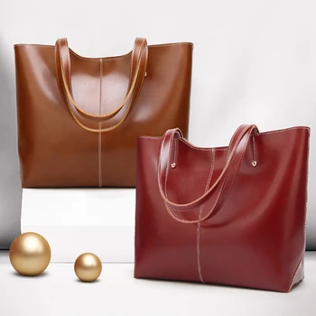 

New Multifunction Vintage Female Messenger Package Large Capacity Women Shoulder Bag PU Leather Top-handle Bags Shopping Bag
