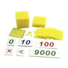 Montessori matemática brinquedo decimal grânulo banco número de jogo 1-9000 cartão de aprendizagem pré-escolar crianças aprendizagem precoce brinquedo educacional crianças
