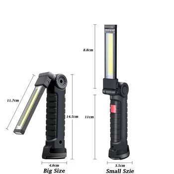 

360Rotate Handheld Light Lamp Outdoor LED Flashlight Rechargeable Folding Powerful Flashlight Magnetic Base