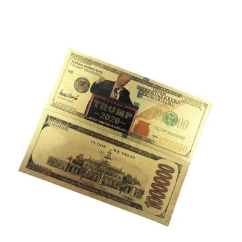 

100Pcs/Lot Colorful 2020 Year USA Trump Banknotes 100 Dollar Bills Banknote in 24K Gold Plated Paper Money For Gifts