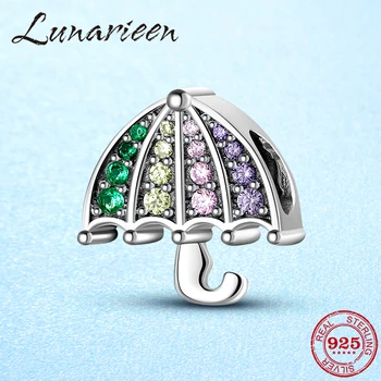 

Top quality 925 Sterling Silver Rainbow color umbrella Beads Fit Original Charm Bracelet Jewelry making