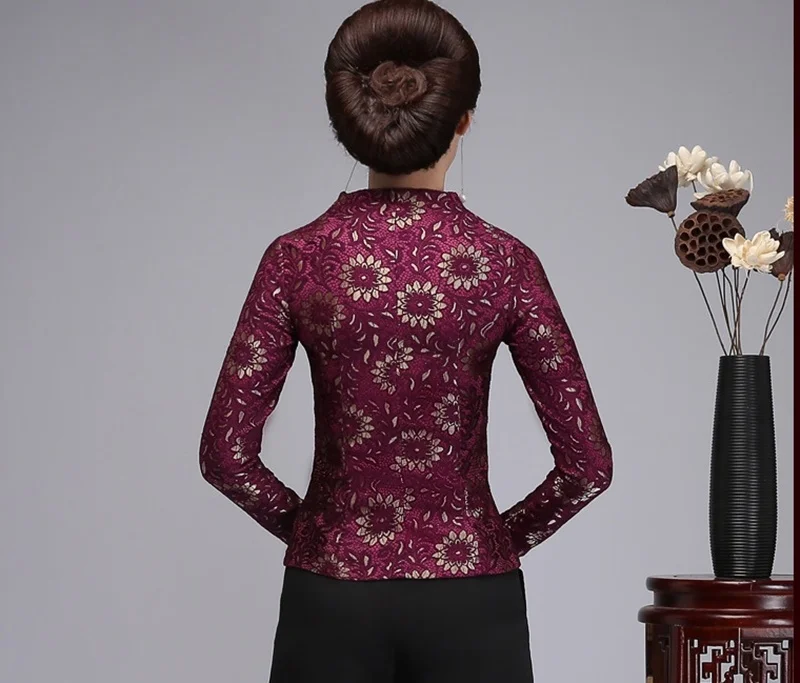 Традиционная китайская одежда для женщин Cheongsam Топ воротник-стойка Женские топы и блузки Восточная китайская одежда TA2085