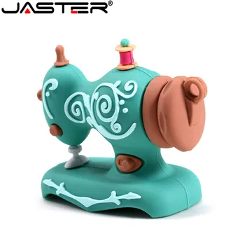 

JASTER Cartoon USB2.0 Flash Drive Sewing Machine Pen Drive Pen Drive 4GB 8GB 16GB 32GB 64GB 128GB U Disk Wedding Commemorative G