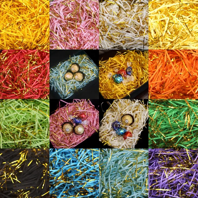 Confetti Flash Raffia Mix Gold Paper Shredded Tissue Gift Box Filler Birthday for Wedding Party Favor Packaging Supplies | Дом и сад