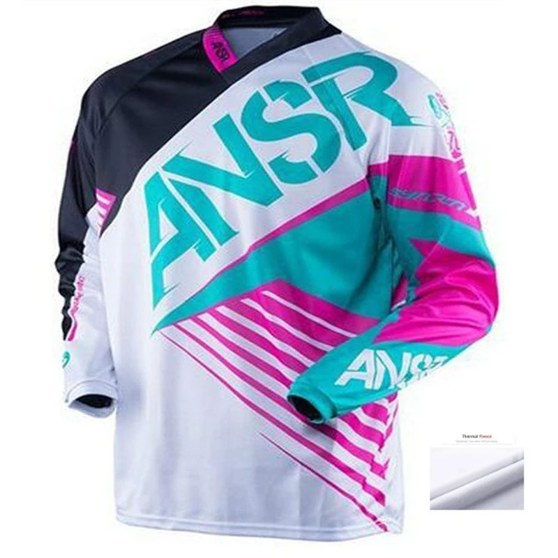 Мужская Флисовая теплая футболка с длинным рукавом для велоспорта, одежда для горного велосипеда, одежда для мотокросса, майка для горного спорта MTB, футболка "Велоспорт"