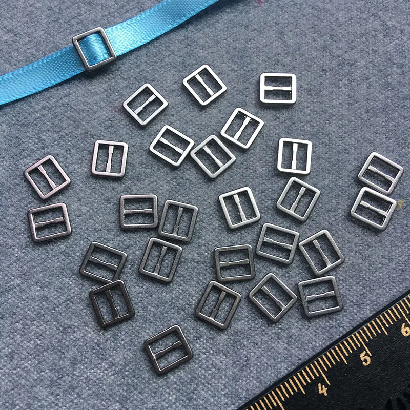 gun black Meetee 100 шт. мини трехскоростная Пряжка металлическое покрытие сплав Кнопка ID 6 мм ремешки пряжки для куклы Одежда Обувь Аксессуары BF295 - Цвет: gun black
