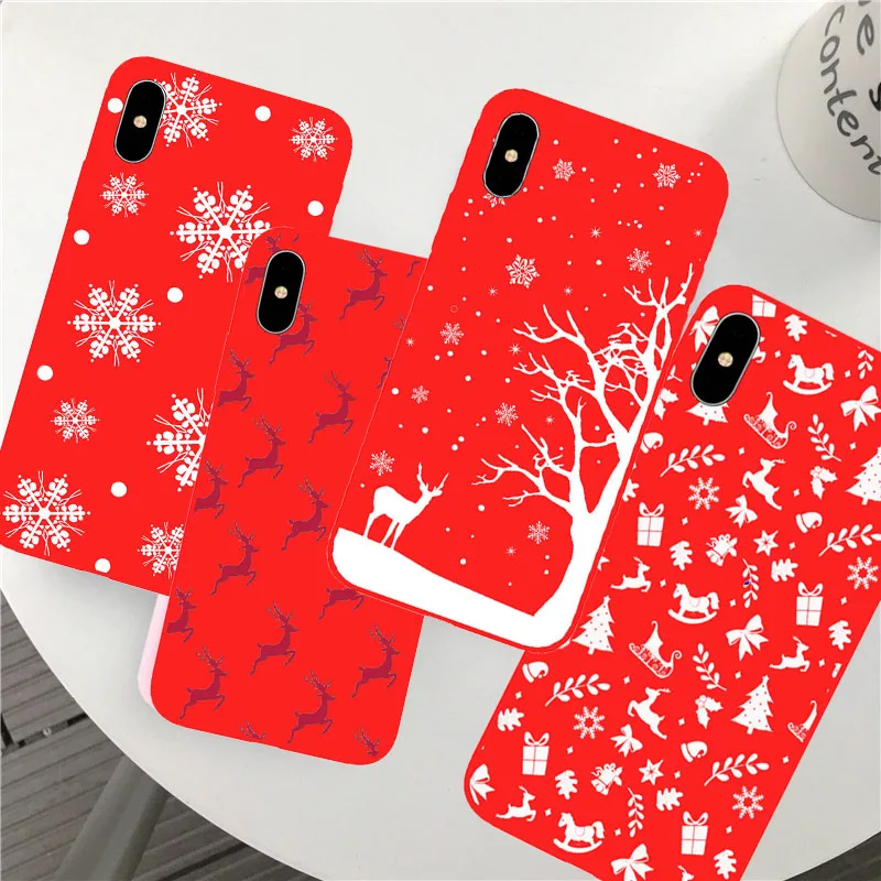 

Cartoon Merry Christmas Case For iPhone 11 Pro XR X Xs Max 7 8 6 6S Plus Santa Claus Phone Case Silicone Cover