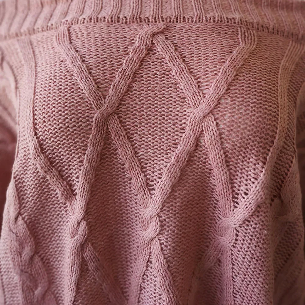  Off Shoulder Loose Slash Neck Sweater Pullover Blouse