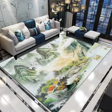 Китайский стиль 3D принт «Пейзаж» ковры и ковры гостиная диван журнальный пол столик-мат Декор Спальня ковер прикроватный
