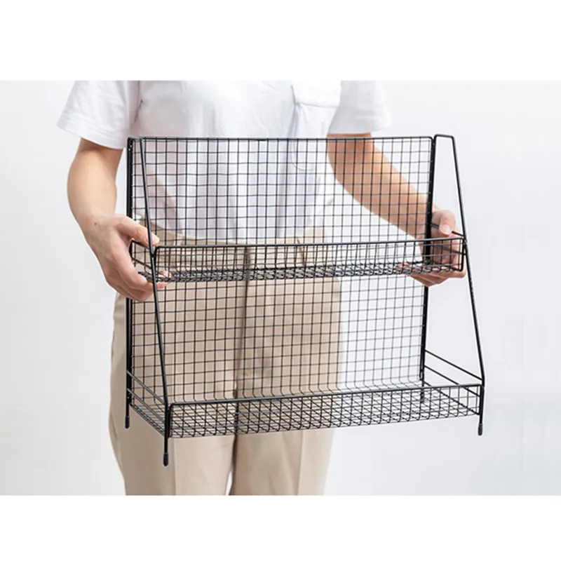 Cena Żelazny regał do przechowywania z półkami na uchwyt kuchenny do przechowywania organizer łazienkowy dwuwarstwowy zestaw kosmetyczny półka łazienkowa do przechowywania
