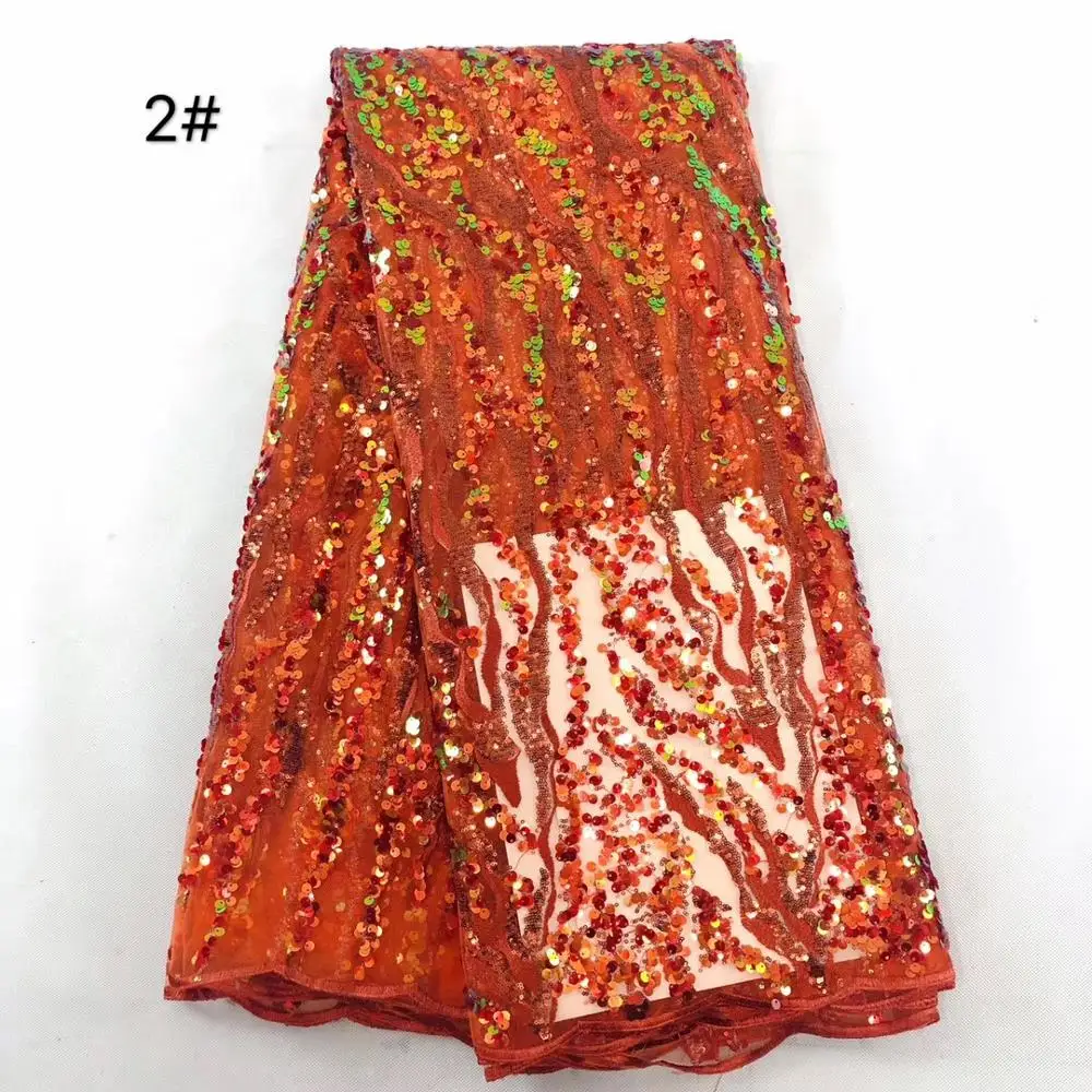 

Latest French Tulle Mesh Lace Fabric with Sequins High Quality African Sequins Lace Fabrics for Wedding nigerian Sequence Fabric