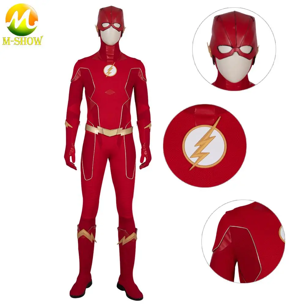 The Flash Season 6 Barry Allen Cosplay Costume Flash Outfit Red Jumpsuit  with Mask Boots for Adult Halloween Costume Custom Made - buy at the price  of $18.06 in aliexpress.com | imall.com