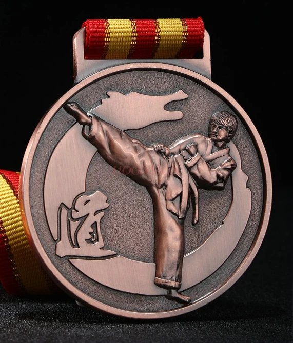 cartão comemorativo da medalha do metal da competição das artes marciais de judo wrestling