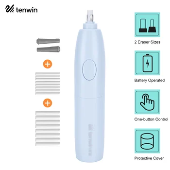 

tenwin Electric Eraser Kit with 16 Eraser Refills Battery Operated One-button Control Pencil Eraser Stationery Supplies