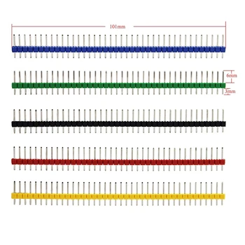 

10 Pcs 40 Pin 2.54mm Single Row Male Pin Header Strip For Arduino Colorful 2.54mm