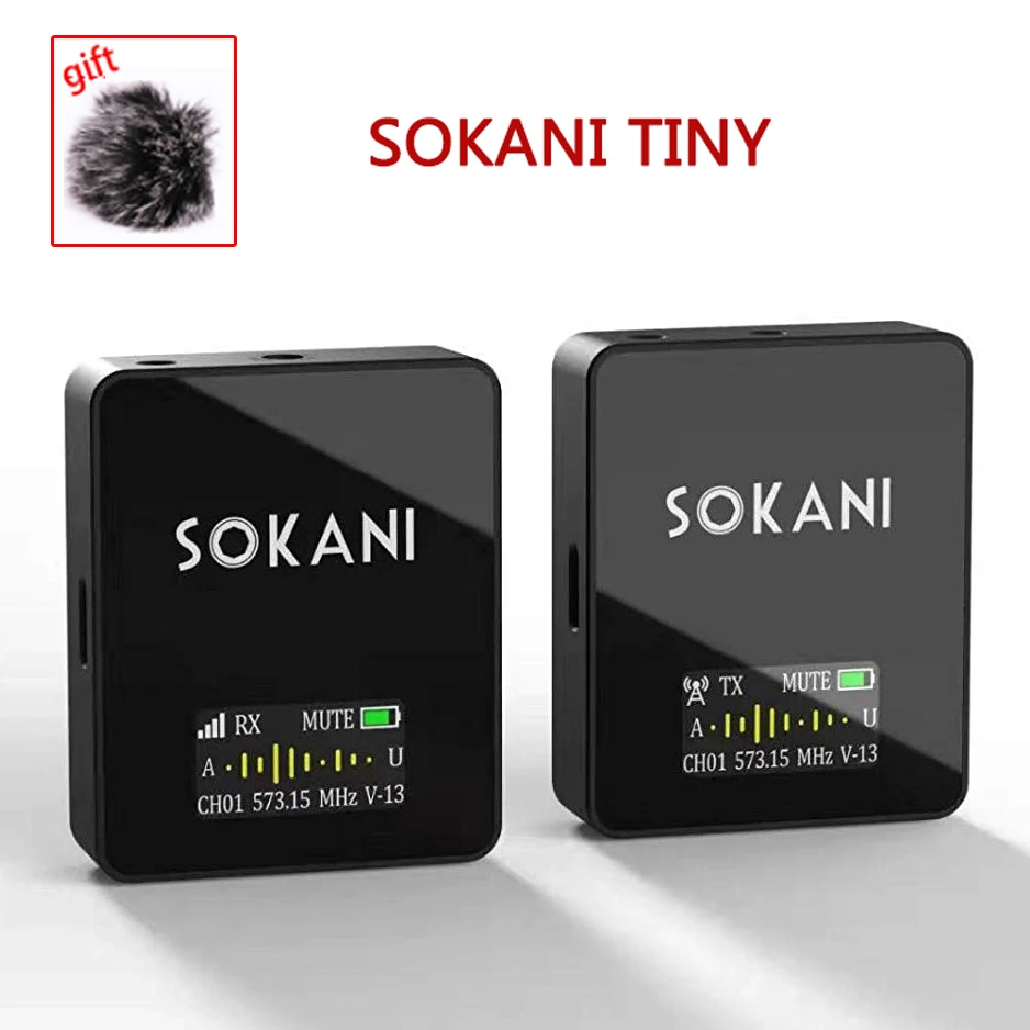 Sokani Tiny Lavalier For DSLR Camera Smartphone Mini Microphone System VS Rode Wireless Go UHF Wireless Lapel Lav Video Mic