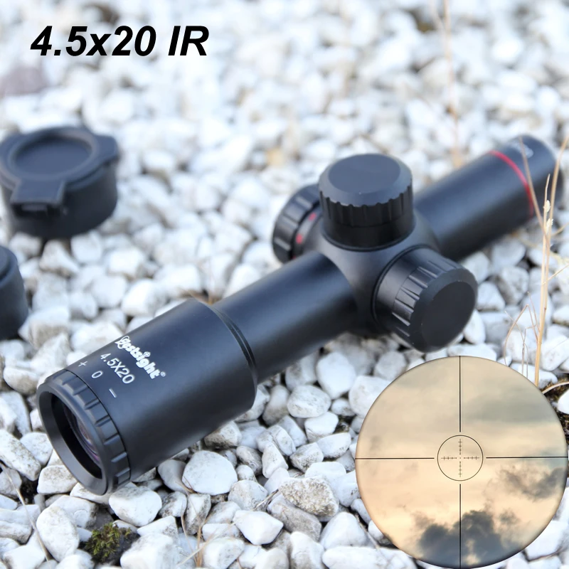 BESTSIGHT 4,5X20 IR подсвеченный красным короткие тактические охотничьи оптические прицелы для AR15 флип-открытые крышки объектива Стекло