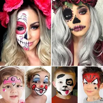 

12 Colors Flash Tattoo Face Body Paint Oil Painting Art Use In Halloween Party Fancy Dress Beauty Makeup Tool Temporary Tattoos