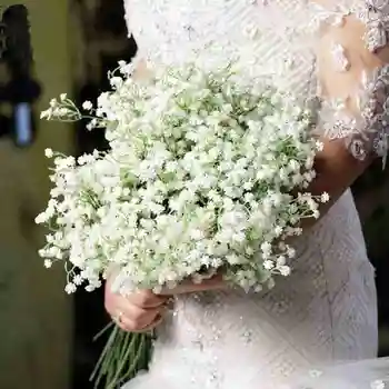 Silk Flower Plastic Artificial Flowers Gypsophila Bride Holding Fake Flowers Diy Home Decoration Wedding Decoration