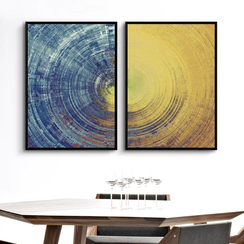 Nordic Abstract Individualità Blue Wave Ring Stampa Canvas Oil Painting Home Murale Art Painting Living Room Decoration