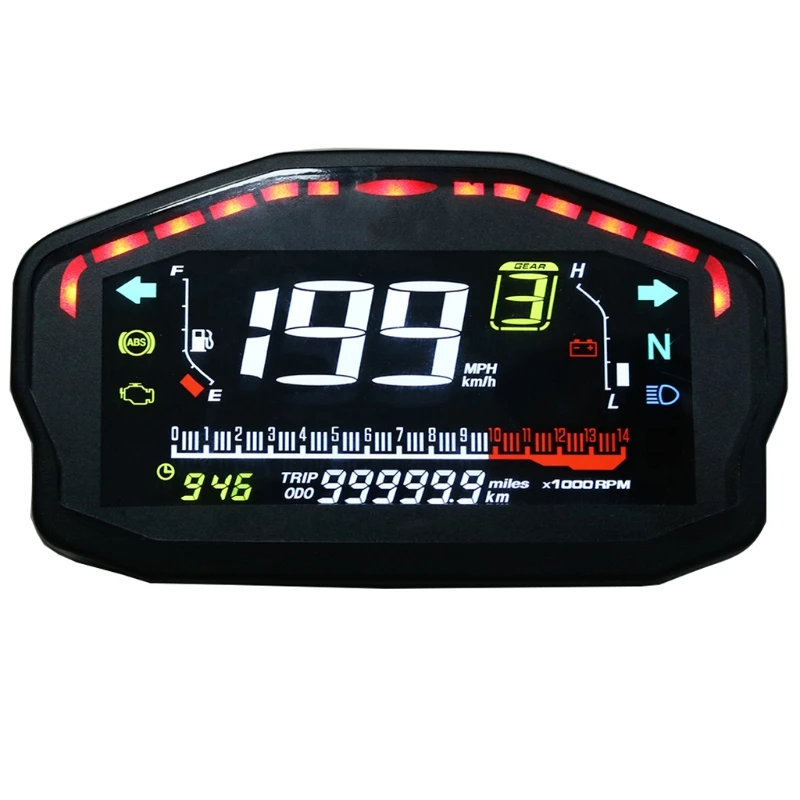 Wearproof Motorcycle Instrument Universal Water Thermometer Digtal Speedometer Fuel Meter Display Dashboard For BMW Honda