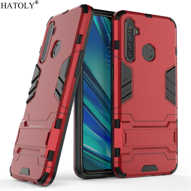 Для OPPO Realme 5 Pro чехол силиконовый Робот Бронированный чехол PC TPU задняя крышка для телефона для Realme 5 Pro защитный чехол для Realme 5 Pro - Цвет: Red