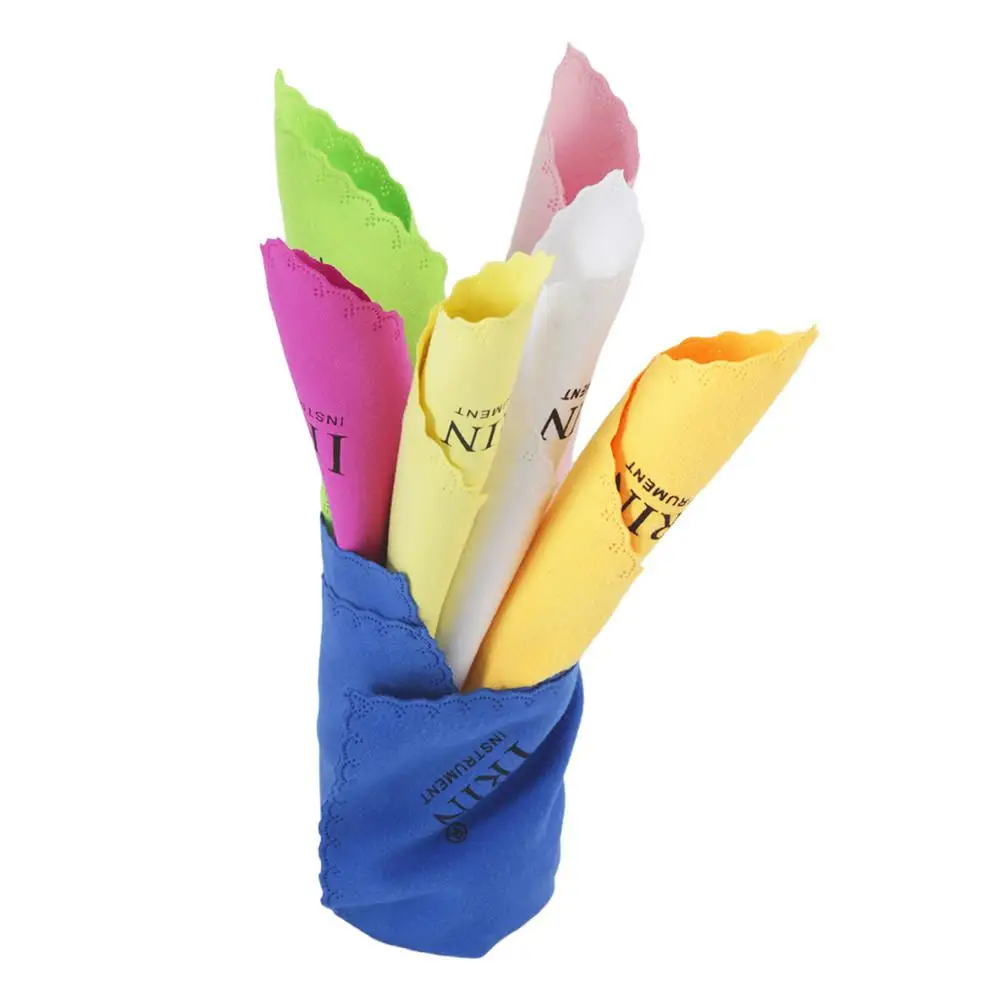 IRIN 7 Pcs Universal Microfiber Cleaning Polishing Cloth for Musical Instrument Guitar Violin Piano Clarinet Trumpet Sax