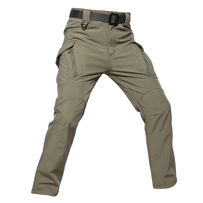 2024 New Softshell Thick Fleece Pants For Men Winter Outdoor Pants Camouflage Hunting Cargo Pant Warm Waterproof Work Trousers 5