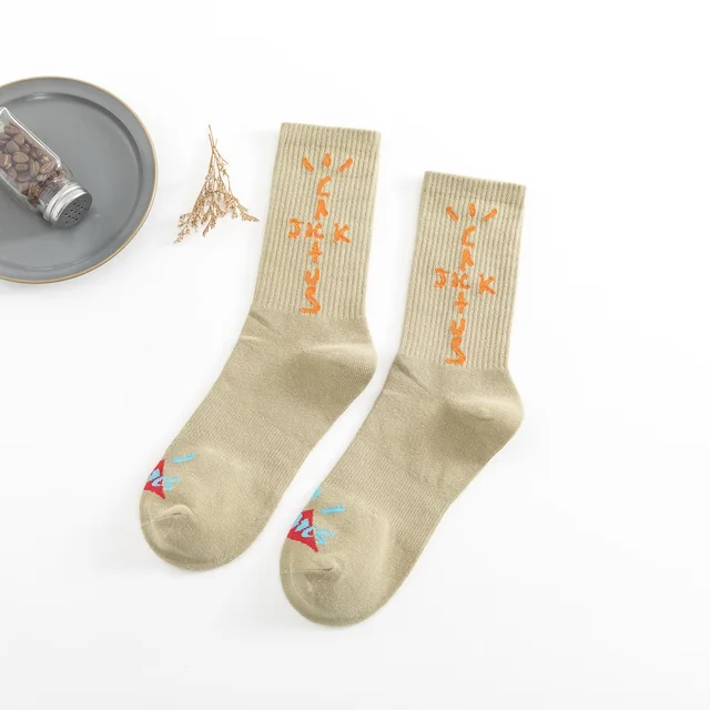 Men socks Travis Scott Skate Crew Socks Men Sport Travis Scott Cactus Jack Bandanas Socks Streetwear Hip Hop gifts for men G01