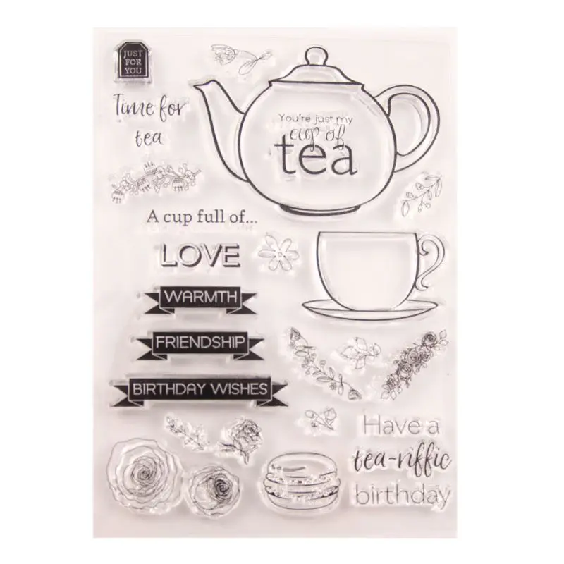 

Tea Seal Stamp With Cutting Dies Stencil Set DIY Scrapbooking Embossing Photo Album Decorative Paper Card Craft Art Handmade