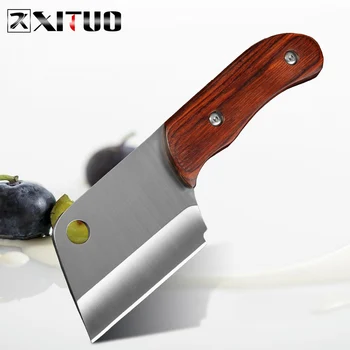 

XITUO Stainless Steel Mini Kitchen Chef Knife Paring Knife Slicing Utility Vegetable Household Outdoor Cooking Tool Wood Handle