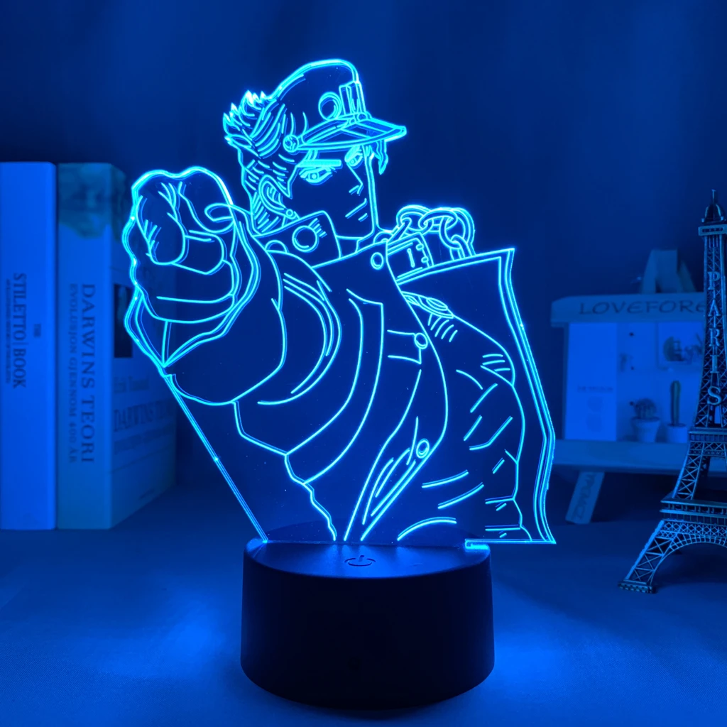 3d Lamp Anime JoJo Bizarre Adventure for Bedroom Decor Light Birthday Gift Manga Jojo Figure Led Night Light Jotaro Kujo