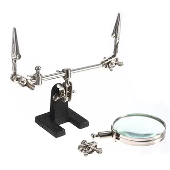 

Third Hand Tool Soldering Stand 5X Magnify Glass 360 Degree Equipment Adjustable