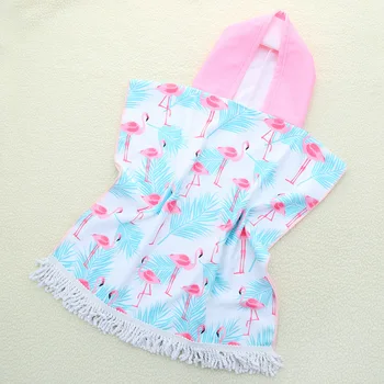 

Summer Children Cartoon Microfiber Bath Hooded Towel Bathrobe unicorn pink bird children bath towel Bathrobe wearable towel