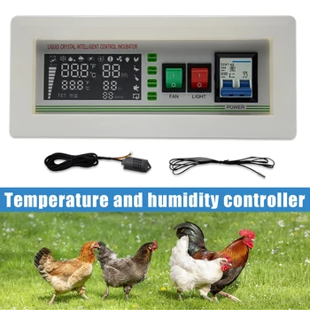 Controlador automático de incubadoras de huevos, pantalla grande inteligente, control de temperatura y humedad, accesorios para animales Gallinas