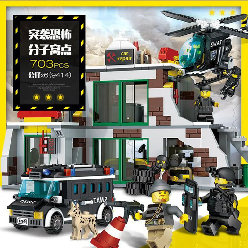 

New Music New Goood Explosion-Proof Raid Horror Molecular Dens Children'S Educational Fight Inserted Assembly Small Particles Bu