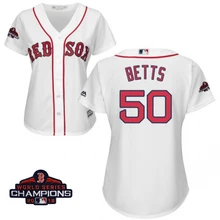 Женская футболка Boston Mookie Betts Red Sox Scarlet, коллекция года, белая футболка с логотипом команды чемпионов